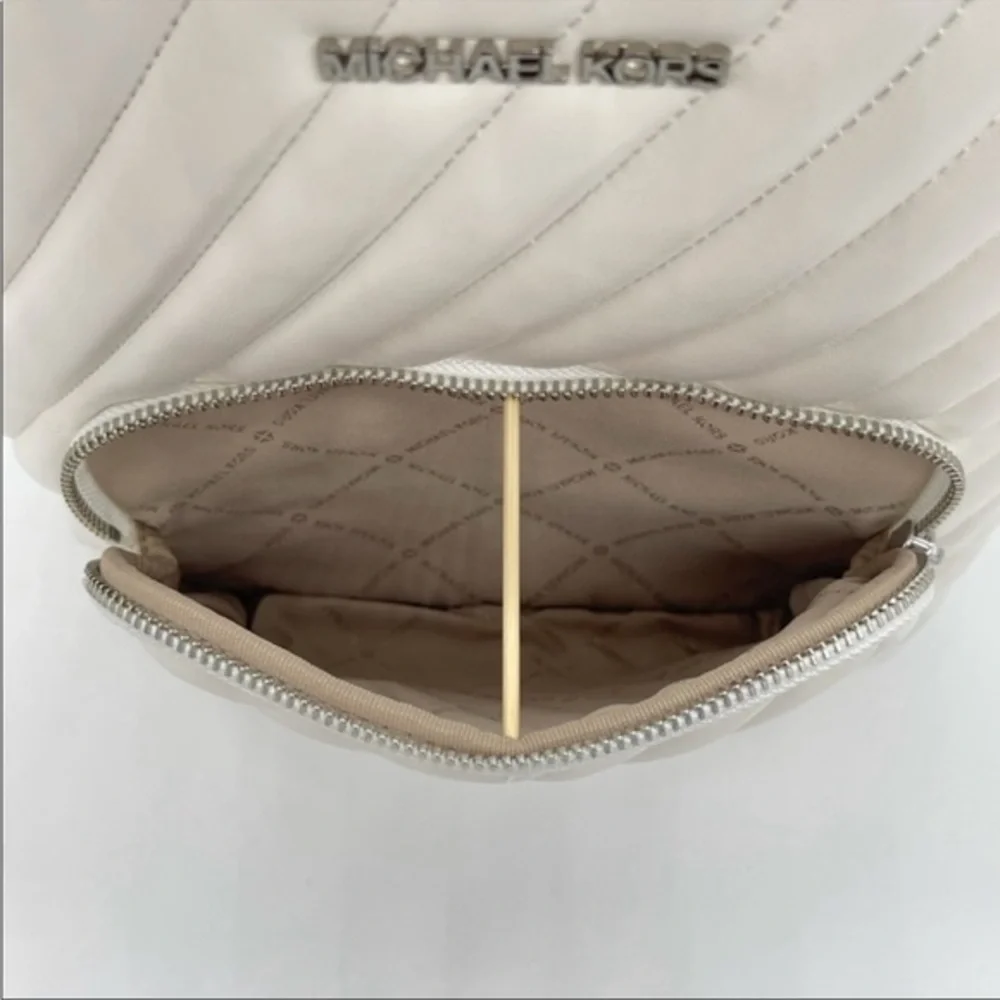 New Michael Kors Medium Erin Backpack Optic White